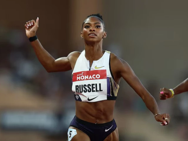 masai russell in action during the women s 100m hurdles final photo reuters
