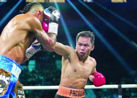 manny pacquiao fights mario barrios at mgm grand garden arena photo reuters