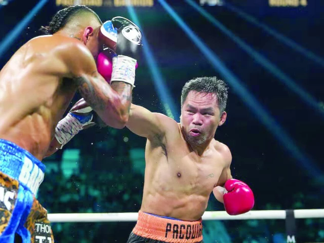 manny pacquiao fights mario barrios at mgm grand garden arena photo reuters