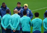 brazil coach carlo ancelotti speaks to players during training on november 14 photo reuters