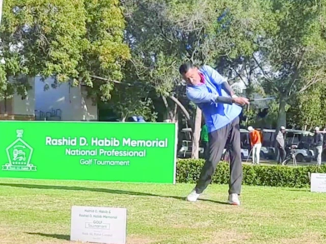 a player takes the shot on day two of the 4th rashid d habib golf tournament at karachi golf club photo courtesy organisers a player takes the shot on day two of the 4th rashid d habib golf tournament at karachi golf club photo courtesy organisers