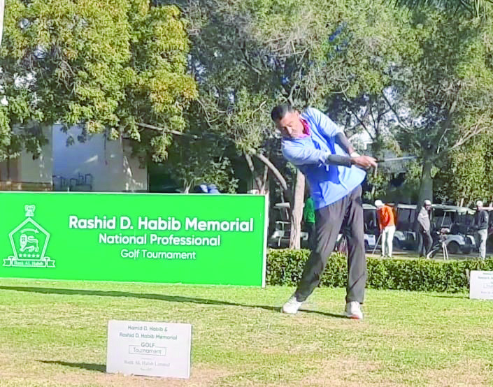 a player takes the shot on day two of the 4th rashid d habib golf tournament at karachi golf club photo courtesy organisers