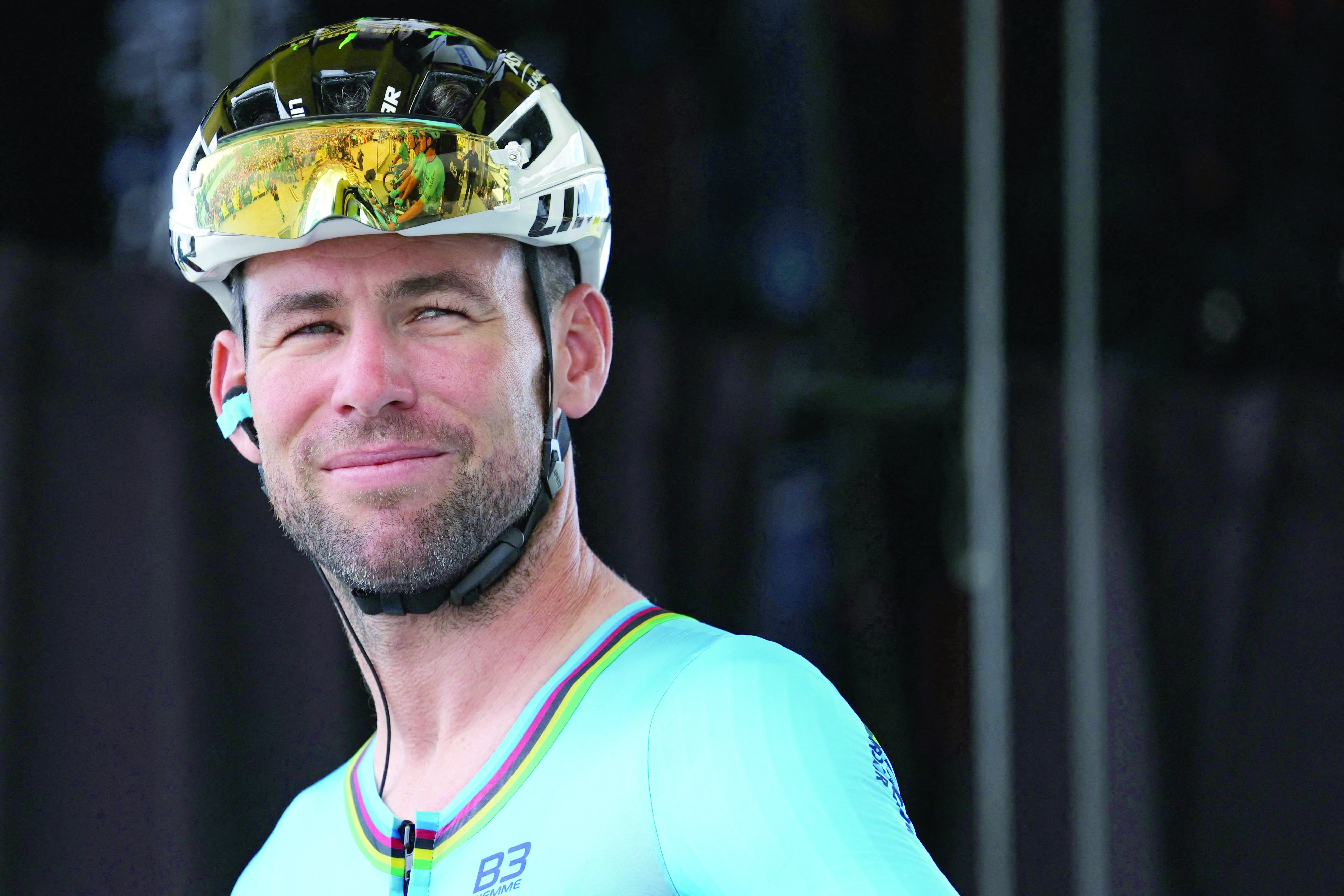 astana qazaqstan team s british rider mark cavendish looks on at the start of the 6th stage of the 111th edition of the tour de france cycling race 163 5 km between macon and dijon on july 4 2024 photo file afp