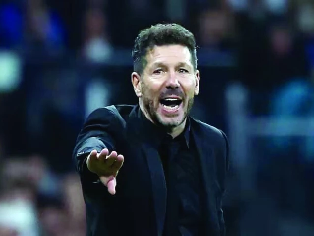 atletico madrid coach diego simeone reacts during the la liga match against real madrid at santiago bernabeu madrid on february 8 photo reuters atletico madrid coach diego simeone reacts during the la liga match against real madrid at santiago bernabeu madrid on february 8 photo reuters