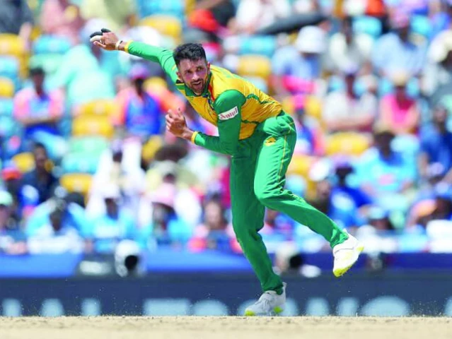 south africa s keshav maharaj in action during the icc t20 world cup 2024 final against india at kensington oval bridgetown on june 29 2024 photo reuters file south africa s keshav maharaj in action during the icc t20 world cup 2024 final against india at kensington oval bridgetown on june 29 2024 photo reuters file