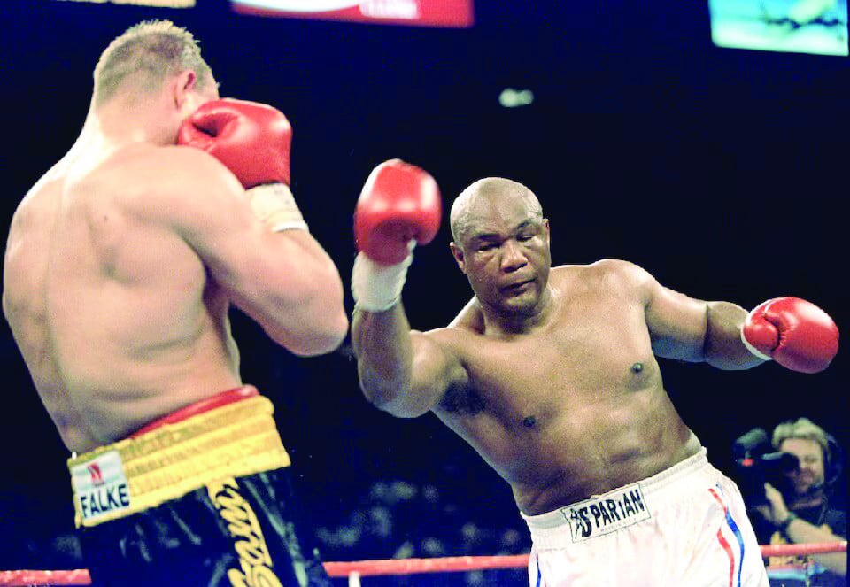 heavyweight champion george foreman in action photo reuters file