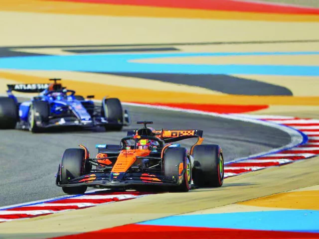 mclaren s oscar piastri during formula one bahrain grand prix practice at bahrain international circuit sakhir on april 12 photo reuters mclaren s oscar piastri during formula one bahrain grand prix practice at bahrain international circuit sakhir on april 12 photo reuters
