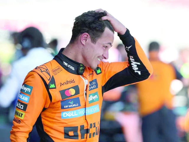 mclaren s lando norris celebrates after winning the formula one austrian grand prix at red bull ring spielberg austria on june 29 photo reuters