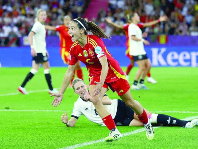 spain s aitana bonmati celebrates scoring their first goal during the uefa women s euro 2025 semifinal against germany photo reuters