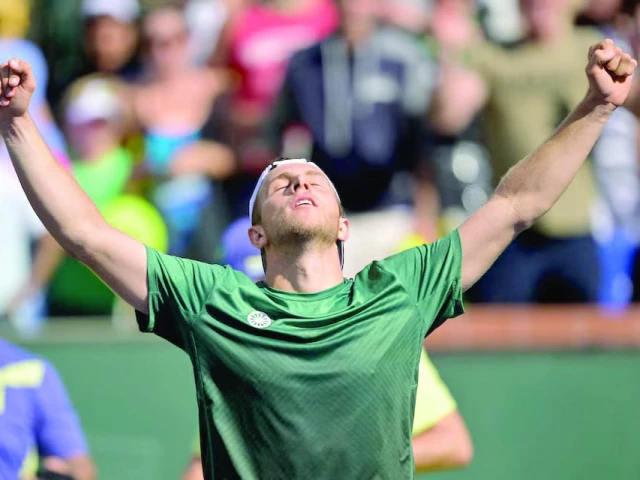 tallon griekspoor ned celebrates after defeating alexander zverev ger in round 2 of the bnp paribas open at the indian well tennis garden photo reuters tallon griekspoor ned celebrates after defeating alexander zverev ger in round 2 of the bnp paribas open at the indian well tennis garden photo reuters