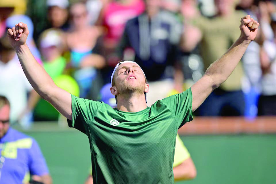 tallon griekspoor ned celebrates after defeating alexander zverev ger in round 2 of the bnp paribas open at the indian well tennis garden photo reuters