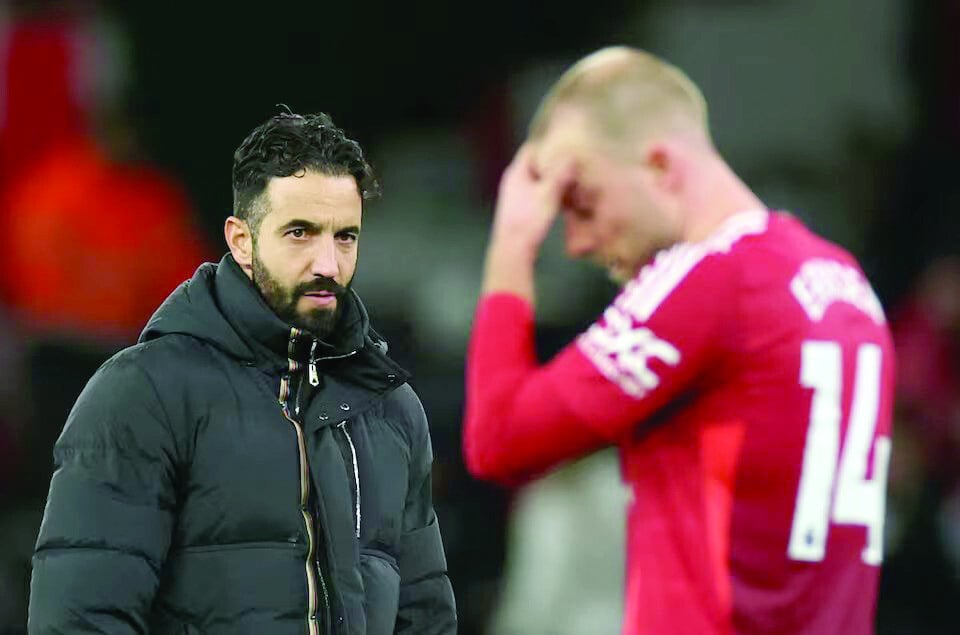 anchester united manager ruben amorim looks dejected after the premier league match against newcastle united at old trafford on december 30 2024 photo reuters