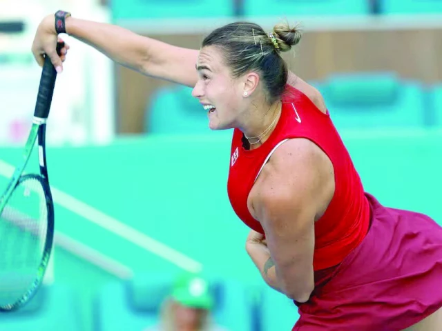 aryna sabalenka serves against viktoriya tomova bulgaria not pictured on day three of the miami open at hard rock stadium on mar 20 photo geoff burke aryna sabalenka serves against viktoriya tomova bulgaria not pictured on day three of the miami open at hard rock stadium on mar 20 photo geoff burke