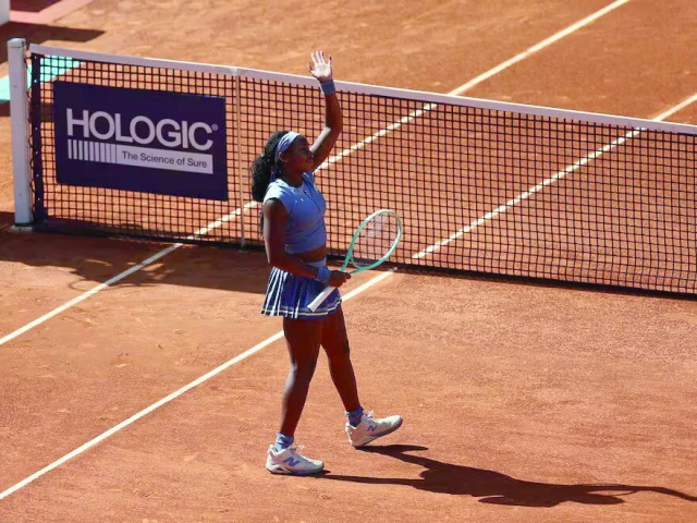 coco gauff celebrates after winning her semi final match against iga swiatek at the madrid open coco gauff celebrates after winning her semi final match against iga swiatek at the madrid open