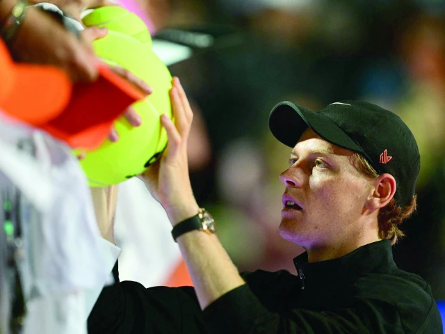 jannik sinner signs autographs after his semi final match against tommy paul at the atp rome open tennis tournament at foro italico in rome photo afp jannik sinner signs autographs after his semi final match against tommy paul at the atp rome open tennis tournament at foro italico in rome photo afp