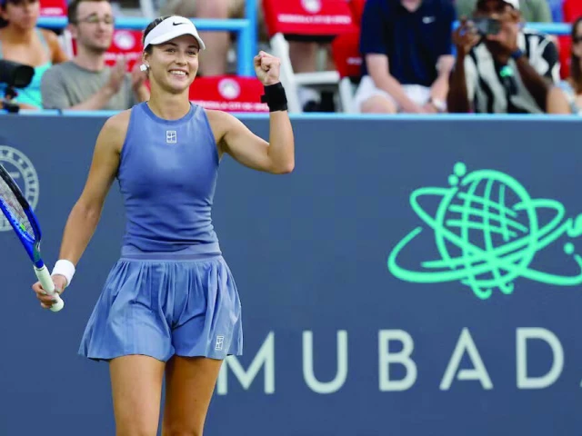 anna kalinskaya celebrates after match point against emma raducanu in the dc open semi final at rock creek park tennis center photo geoff burke reuters anna kalinskaya celebrates after match point against emma raducanu in the dc open semi final at rock creek park tennis center photo geoff burke reuters