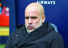 manchester city manager pep guardiola before the premier league match with brighton hove albion at etihad stadium manchester on march 15 photo reuters