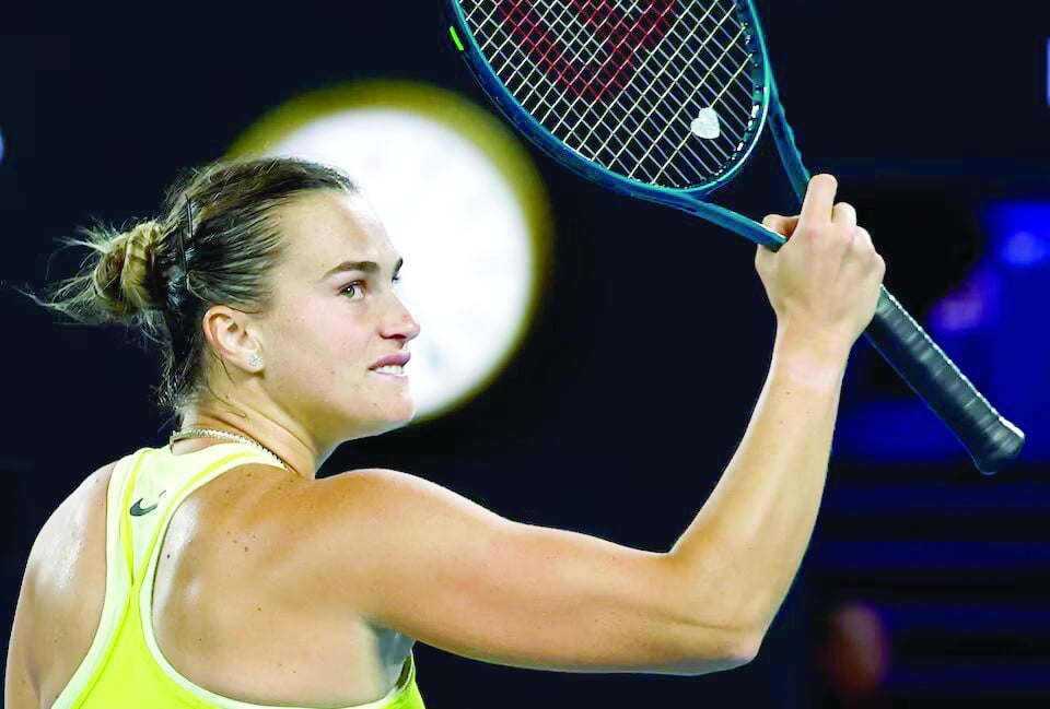 aryna sabalenka reacts during the final against madison keys at the women s singles final of the australian open at melbourne park on january 25 photo reuters