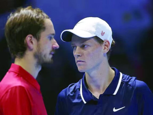 jannik sinner during his singles group stage match against russia s daniil medvedev during the atp finals in inalpi arena turin on november 14 2024 photo reuters file jannik sinner during his singles group stage match against russia s daniil medvedev during the atp finals in inalpi arena turin on november 14 2024 photo reuters file