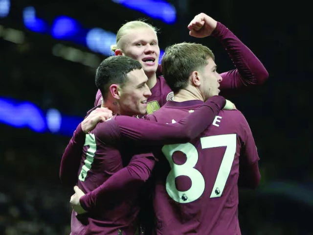 manchester city s erling haaland celebrates scoring a goal that was later disallowed during the premier league match with tottenham hotspur at tottenham hotspur stadium london on february 26 photo reuters manchester city s erling haaland celebrates scoring a goal that was later disallowed during the premier league match with tottenham hotspur at tottenham hotspur stadium london on february 26 photo reuters