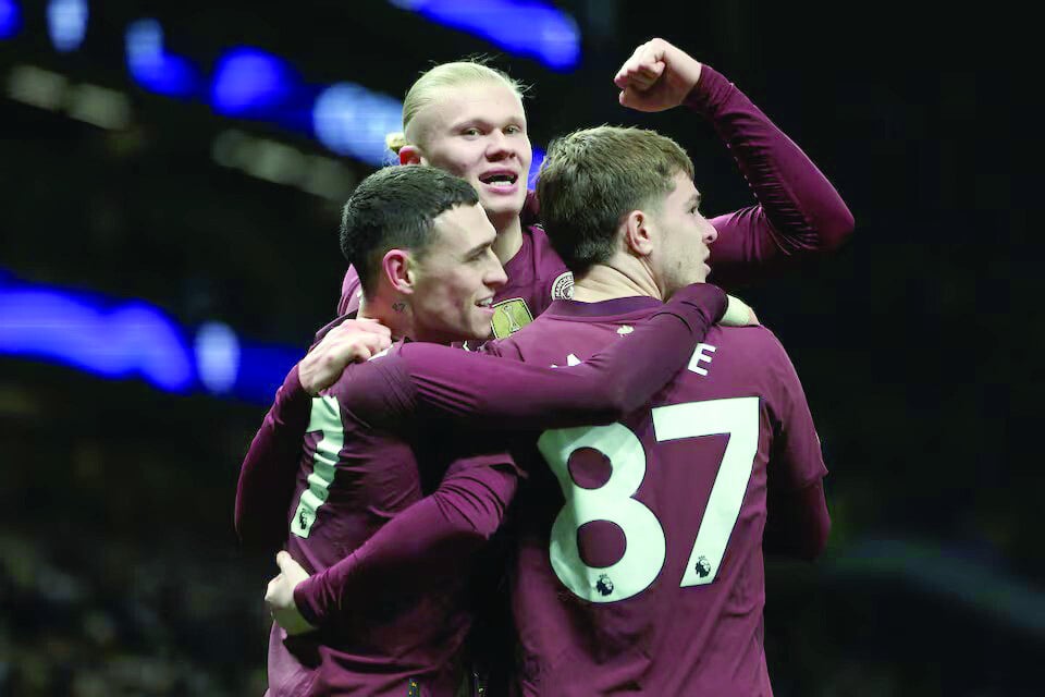 manchester city s erling haaland celebrates scoring a goal that was later disallowed during the premier league match with tottenham hotspur at tottenham hotspur stadium london on february 26 photo reuters