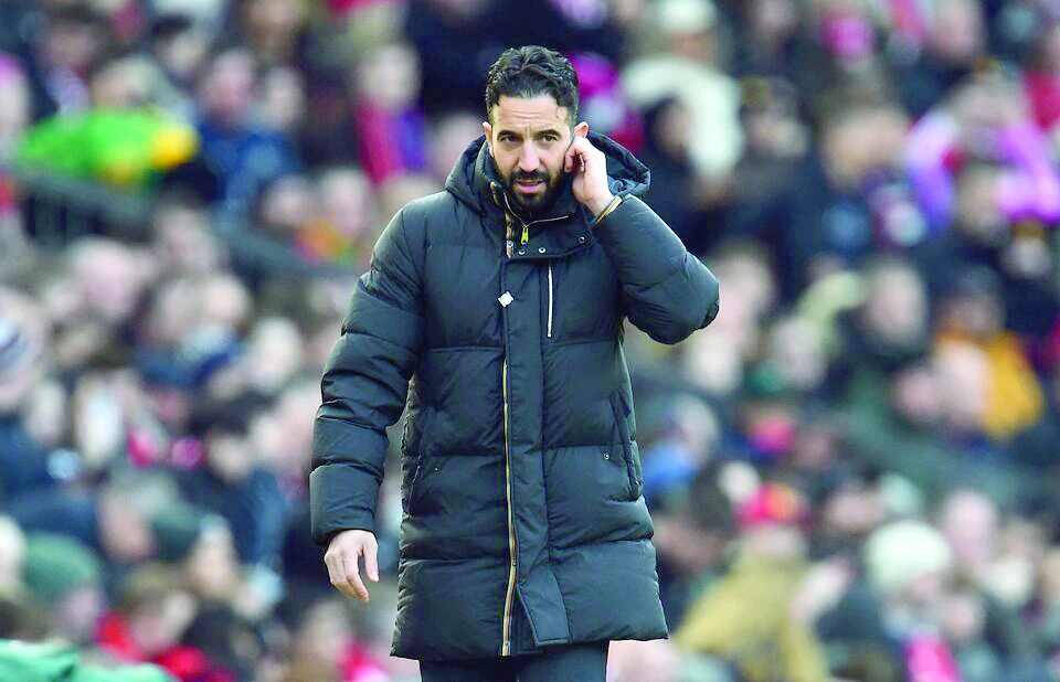 manchester united manager ruben amorim reacts during the english premier league match with crystal palace at old trafford manchester on february 2 photo reuters manchester united manager ruben amorim reacts during the english premier league match with crystal palace at old trafford manchester on february 2 photo reuters