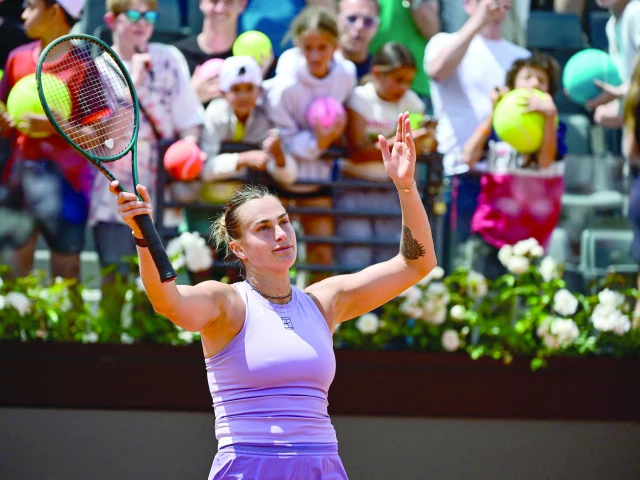 aryna sabalenka celebrates after winning against sofia kenin during the italian open women s singles match on may 11 photo afp aryna sabalenka celebrates after winning against sofia kenin during the italian open women s singles match on may 11 photo afp