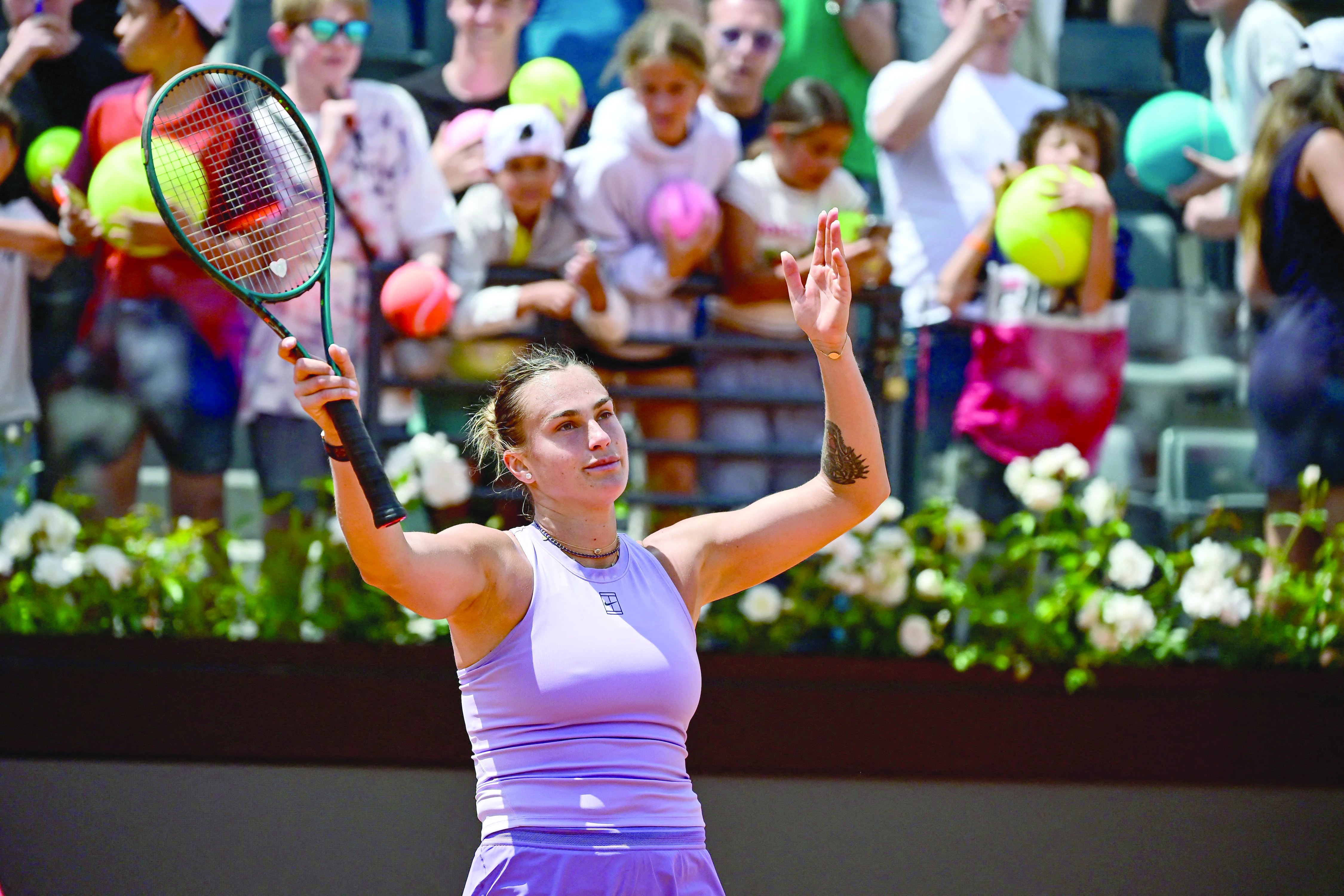 aryna sabalenka celebrates after winning against sofia kenin during the italian open women s singles match on may 11 photo afp aryna sabalenka celebrates after winning against sofia kenin during the italian open women s singles match on may 11 photo afp