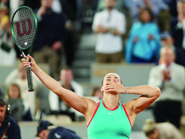 aryna sabalenka celebrates winning her french open semifinal against iga swiatek at roland garros paris photo reuters aryna sabalenka celebrates winning her french open semifinal against iga swiatek at roland garros paris photo reuters