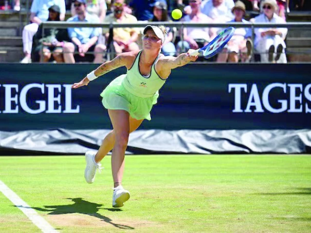czech republic s marketa vondrousova in action during her berlin open semifinal against belarus aryna sabalenka at steffi graf stadium berlin on june 21 photo reuters czech republic s marketa vondrousova in action during her berlin open semifinal against belarus aryna sabalenka at steffi graf stadium berlin on june 21 photo reuters
