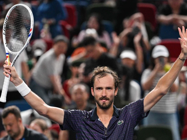 daniil medvedev celebrates beating australia s alex de minaur in their shanghai masters quarterfinal photo afp daniil medvedev celebrates beating australia s alex de minaur in their shanghai masters quarterfinal photo afp
