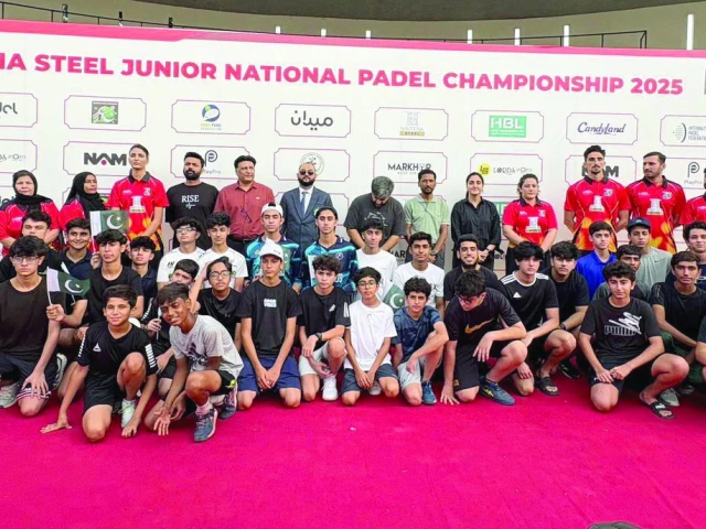 participating players are seen with ppf officials at the inauguration of naveena steel national padel c ship at kmc maidan on thursday photo ppf