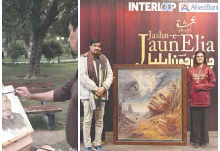 acclaimed portraitist nasir shehzad carefully paints a portrait on a canvas capturing memories and emotions photos express