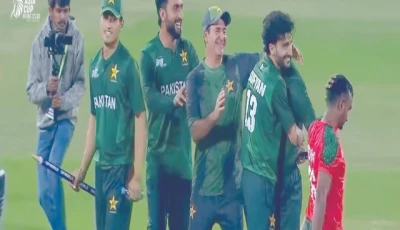 pakistan shaheens players celebrate after winning the final of the asia cup rising stars 2025 against bangladesh at the west end park international cricket stadium in doha photo express screengrab pakistan shaheens players celebrate after winning the final of the asia cup rising stars 2025 against bangladesh at the west end park international cricket stadium in doha photo express screengrab