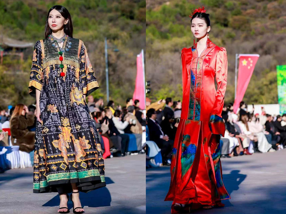 Chinese models don creations by Pakistani designers at the inaugural Pakistan-China Fashion Show at the Great Wall of China. Photo: Handout