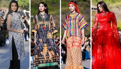 first joint pak china fashion show takes place at great wall