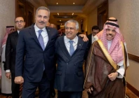 turkey s foreign minister hakan fidan pakistan s deputy prime minister and foreign minister mohammad ishaq dar and saudi arabia s foreign minister prince faisal bin farhan al saud leave after a committee meeting of mecca defence pact in riyadh saudi arabia october 5 2026 photo reuters