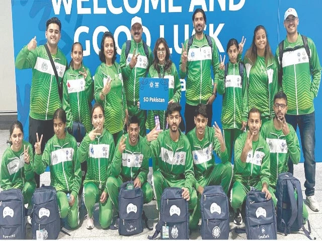 pakistan s contingent for 16th world winter special games 2025 is seen with sop chairperson ronak lakhani and head of delegation farukhanda jabeen after landing in turin italy photo sop pakistan s contingent for 16th world winter special games 2025 is seen with sop chairperson ronak lakhani and head of delegation farukhanda jabeen after landing in turin italy photo sop