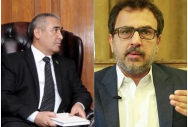 federal minister for energy power division sardar awais ahmed khan leghari meets turkmenistan s ambassador to pakistan atadjan movlamov in islamabad photos file