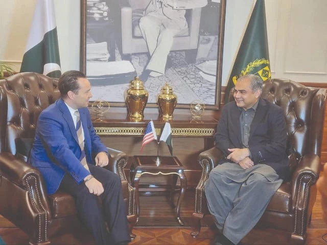 us coordinator for counterterrorism gregory logerfo meets with interior minister mohsin naqvi in islamabad photo app