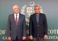 russian interior minister vladimir kolokoltsev and federal interior minister mohsin naqvi at the ministry of interior in islamabad on october 14 2026 photo app
