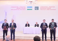 prime minister muhammad shehbaz sharif and uzbek president shavkat mirziyoyev look on as memoranda of understanding are exchanged between pakistani and uzbek businesses photo x