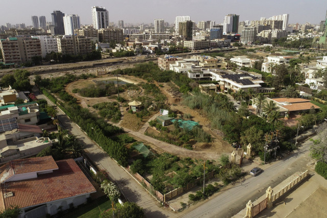 an aerial view shows the urban forest with the business district in the background in karachi june 6 2021 picture taken with a drone reuters an aerial view shows the urban forest with the business district in the background in karachi june 6 2021 picture taken with a drone reuters