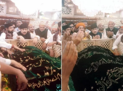 pakistani pilgrims attend 755th annual urs at kaliyar sharif