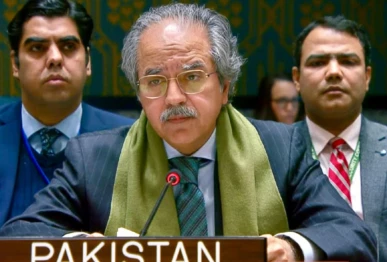 pakistan s permanent representative to the un ambassador asim iftikhar ahmad at unsc session photo radiopak