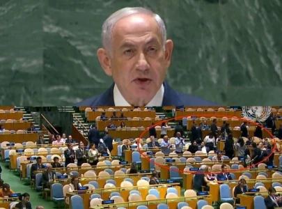 pakistan stages walkout as netanyahu takes podium after shehbaz s speech at unga