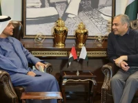 meeting between minister for interior mohsin naqvi and uae director general customs and port security ahmed bin lahij al falasi source radio pakistan