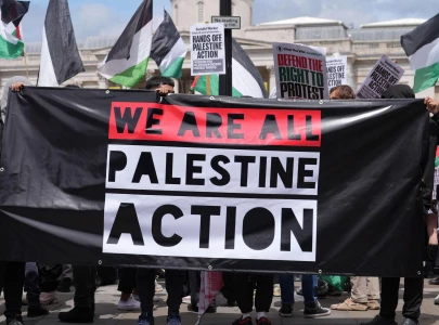 86 arrested outside london prison over palestine action demonstration
