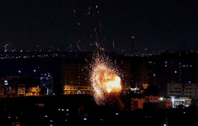 an explosion is seen following an israeli air strike in gaza may 2 2023 reuters mohammed salem an explosion is seen following an israeli air strike in gaza may 2 2023 reuters mohammed salem