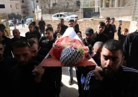 mourners carry the body of 16 year old palestinian sami mashayekh during his funeral photo afp